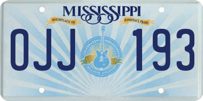 MS license plate OJJ193