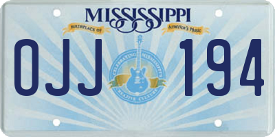 MS license plate OJJ194