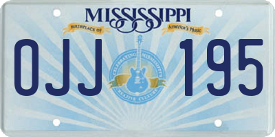 MS license plate OJJ195