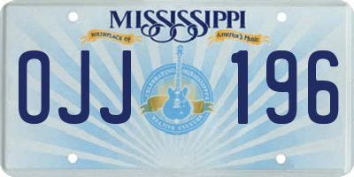 MS license plate OJJ196