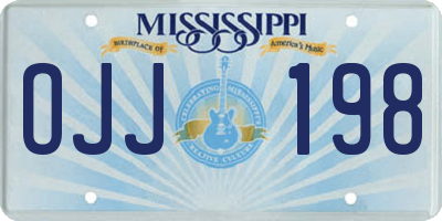 MS license plate OJJ198