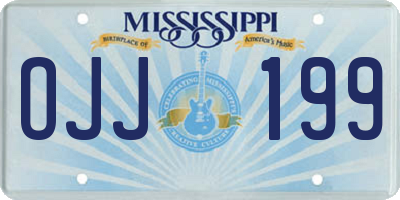 MS license plate OJJ199