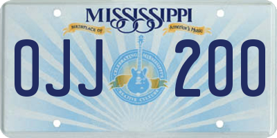 MS license plate OJJ200