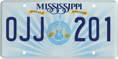 MS license plate OJJ201