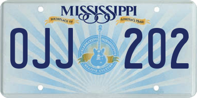 MS license plate OJJ202