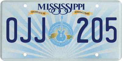 MS license plate OJJ205