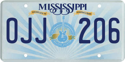 MS license plate OJJ206