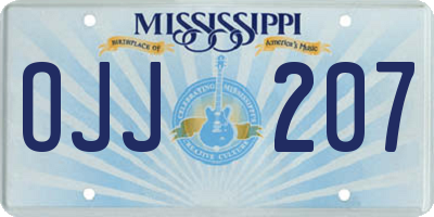 MS license plate OJJ207