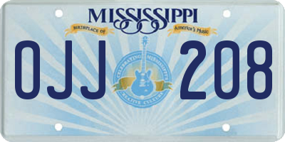 MS license plate OJJ208