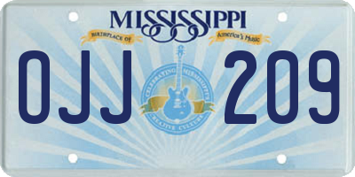 MS license plate OJJ209