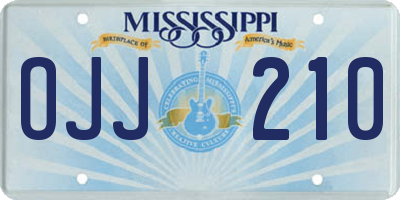 MS license plate OJJ210