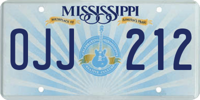 MS license plate OJJ212