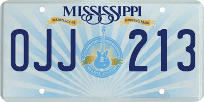 MS license plate OJJ213