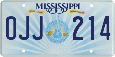 MS license plate OJJ214