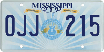 MS license plate OJJ215