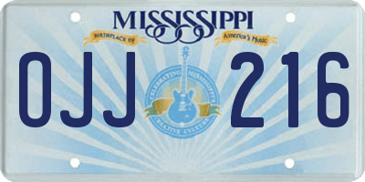 MS license plate OJJ216