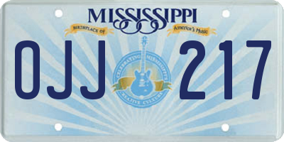 MS license plate OJJ217