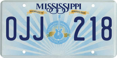 MS license plate OJJ218