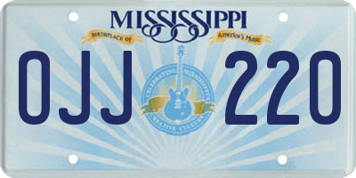 MS license plate OJJ220