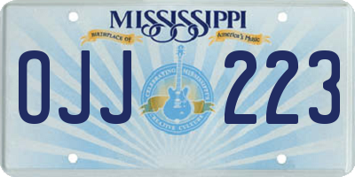 MS license plate OJJ223