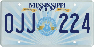 MS license plate OJJ224