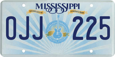 MS license plate OJJ225