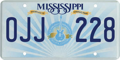 MS license plate OJJ228