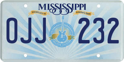 MS license plate OJJ232