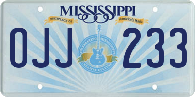 MS license plate OJJ233