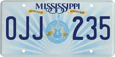 MS license plate OJJ235