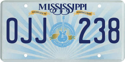MS license plate OJJ238