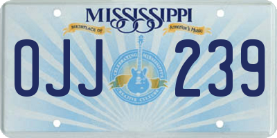 MS license plate OJJ239