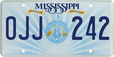 MS license plate OJJ242