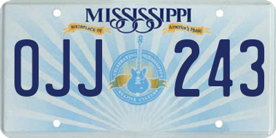 MS license plate OJJ243