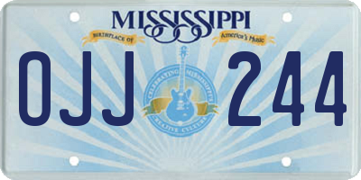 MS license plate OJJ244