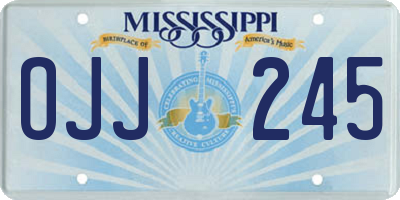 MS license plate OJJ245