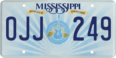MS license plate OJJ249