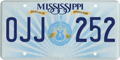 MS license plate OJJ252