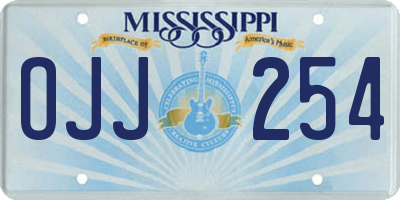 MS license plate OJJ254