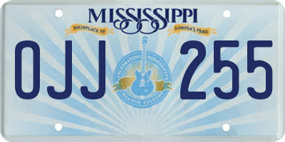 MS license plate OJJ255