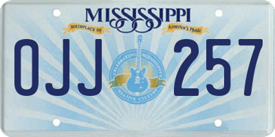 MS license plate OJJ257