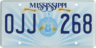 MS license plate OJJ268