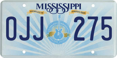 MS license plate OJJ275