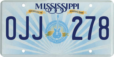 MS license plate OJJ278