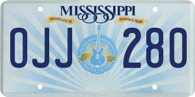 MS license plate OJJ280