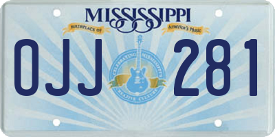 MS license plate OJJ281