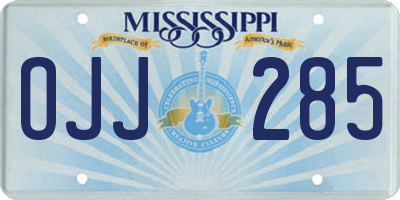 MS license plate OJJ285