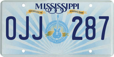 MS license plate OJJ287