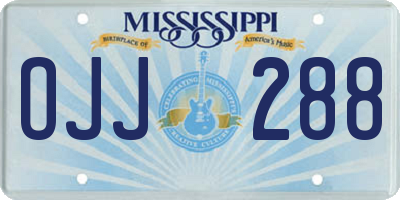 MS license plate OJJ288