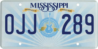 MS license plate OJJ289